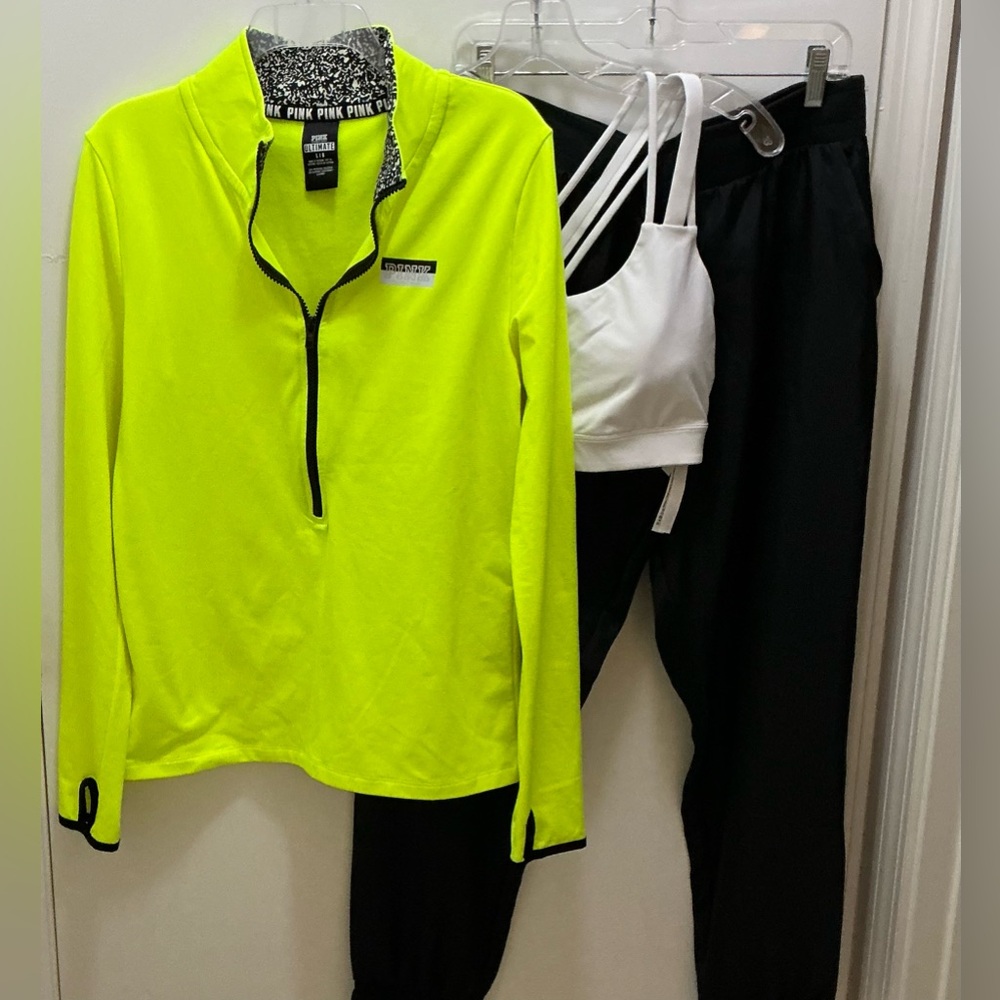 Victoria Secret & Pink Jogger Pants, 3/4 Zip Jacket & Bra Top